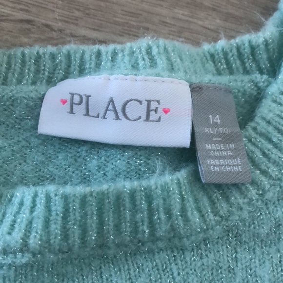 The Children’s Place | Blue Sequin Butterfly Sweater For Girls | Blue Top - Picture 3 of 7